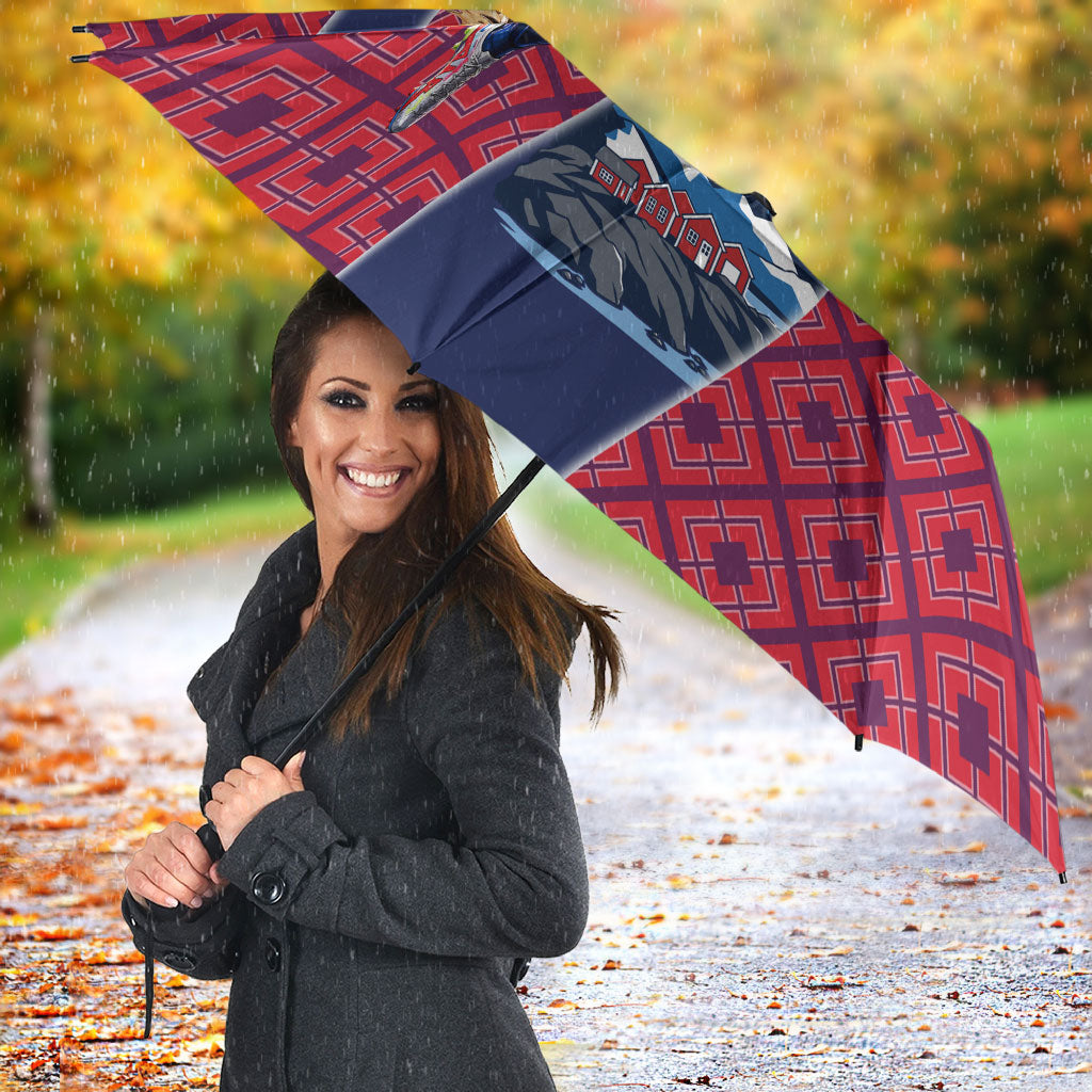 Personalized Norway Soccer Moose Champions Umbrella Football Nordic Heritage Mountain Art