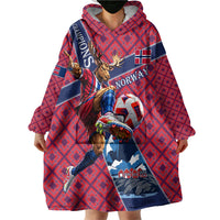 Personalized Norway Soccer Moose Champions Wearable Blanket Hoodie Football Nordic Heritage Mountain Art