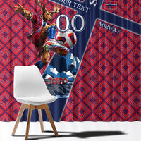 Personalized Norway Soccer Moose Champions Window Curtain Football Nordic Heritage Mountain Art