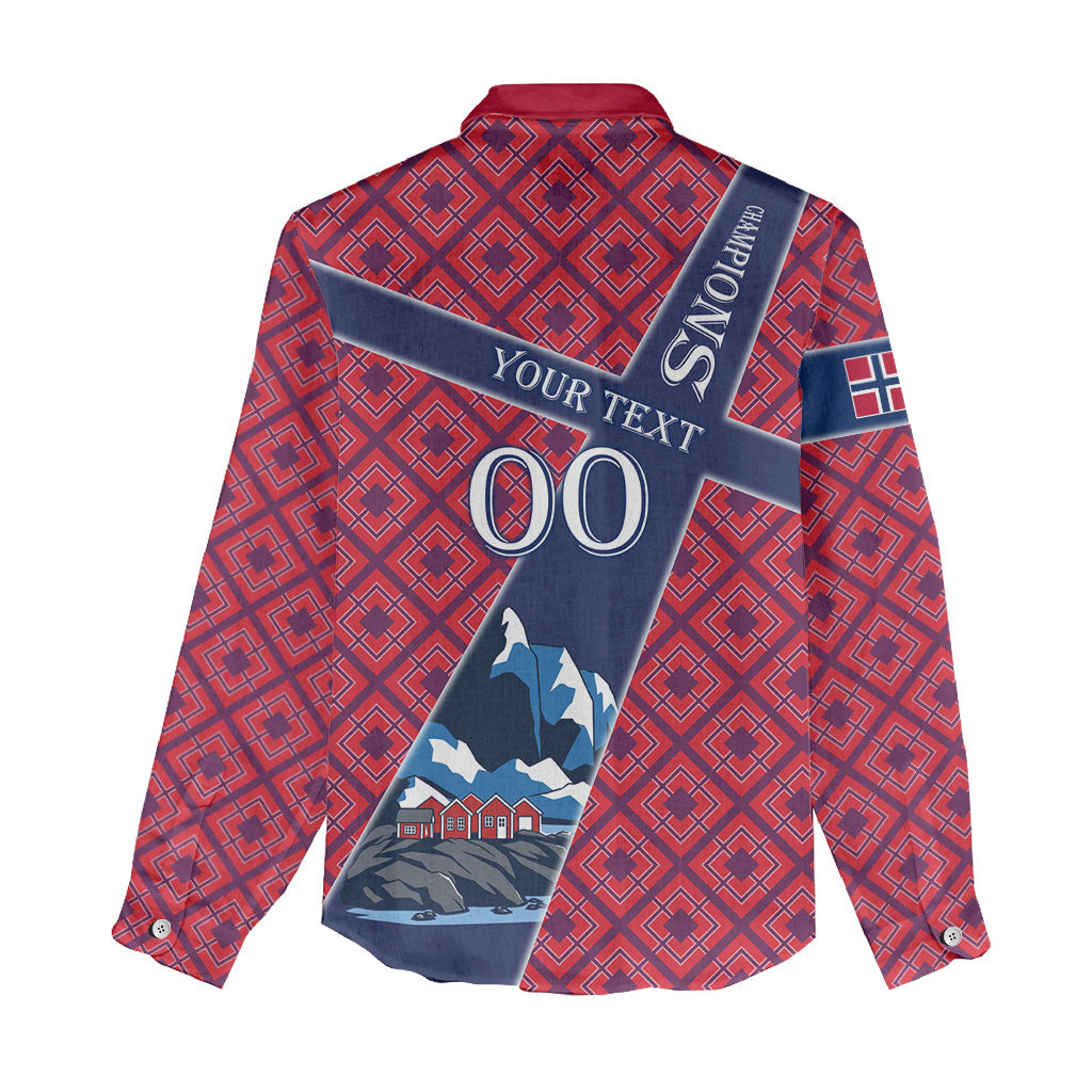 Personalized Norway Soccer Moose Champions Women Casual Shirt Football Nordic Heritage Mountain Art