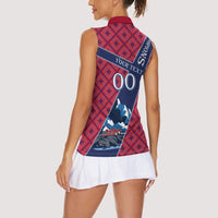 Personalized Norway Soccer Moose Champions Women Sleeveless Polo Shirt Football Nordic Heritage Mountain Art