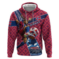 Personalized Norway Soccer Moose Champions Zip Hoodie Football Nordic Heritage Mountain Art