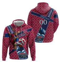 Personalized Norway Soccer Moose Champions Zip Hoodie Football Nordic Heritage Mountain Art
