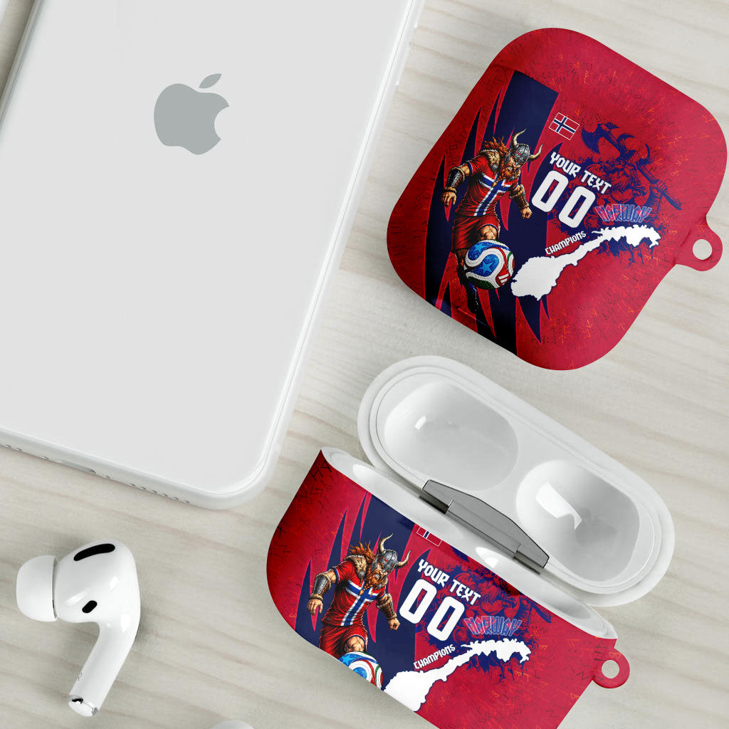 Personalized Norway Soccer Viking Champions AirPods Case Football Norse Warrior Map Nordic Cross