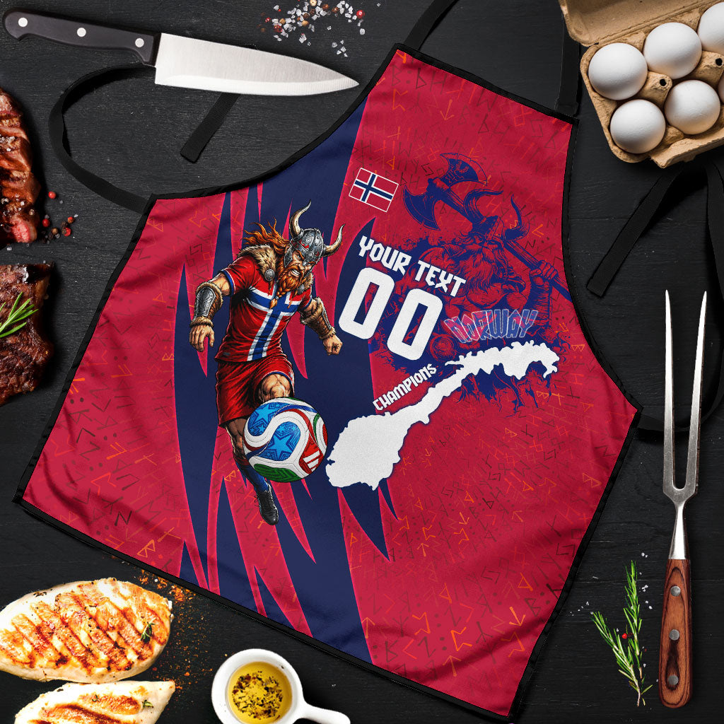 Personalized Norway Soccer Viking Champions Apron Football Norse Warrior Map Nordic Cross