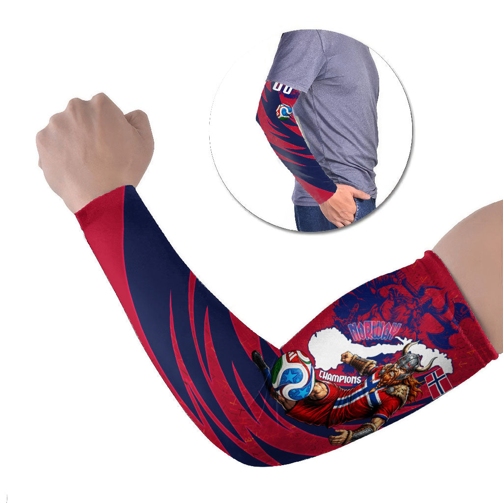 Personalized Norway Soccer Viking Champions Arm Sleeves Football Norse Warrior Map Nordic Cross