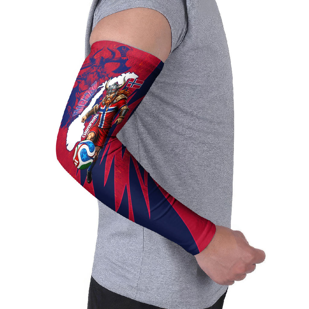 Personalized Norway Soccer Viking Champions Arm Sleeves Football Norse Warrior Map Nordic Cross