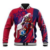 Personalized Norway Soccer Viking Champions Baseball Jacket Football Norse Warrior Map Nordic Cross