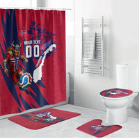Personalized Norway Soccer Viking Champions Bathroom Set Football Norse Warrior Map Nordic Cross
