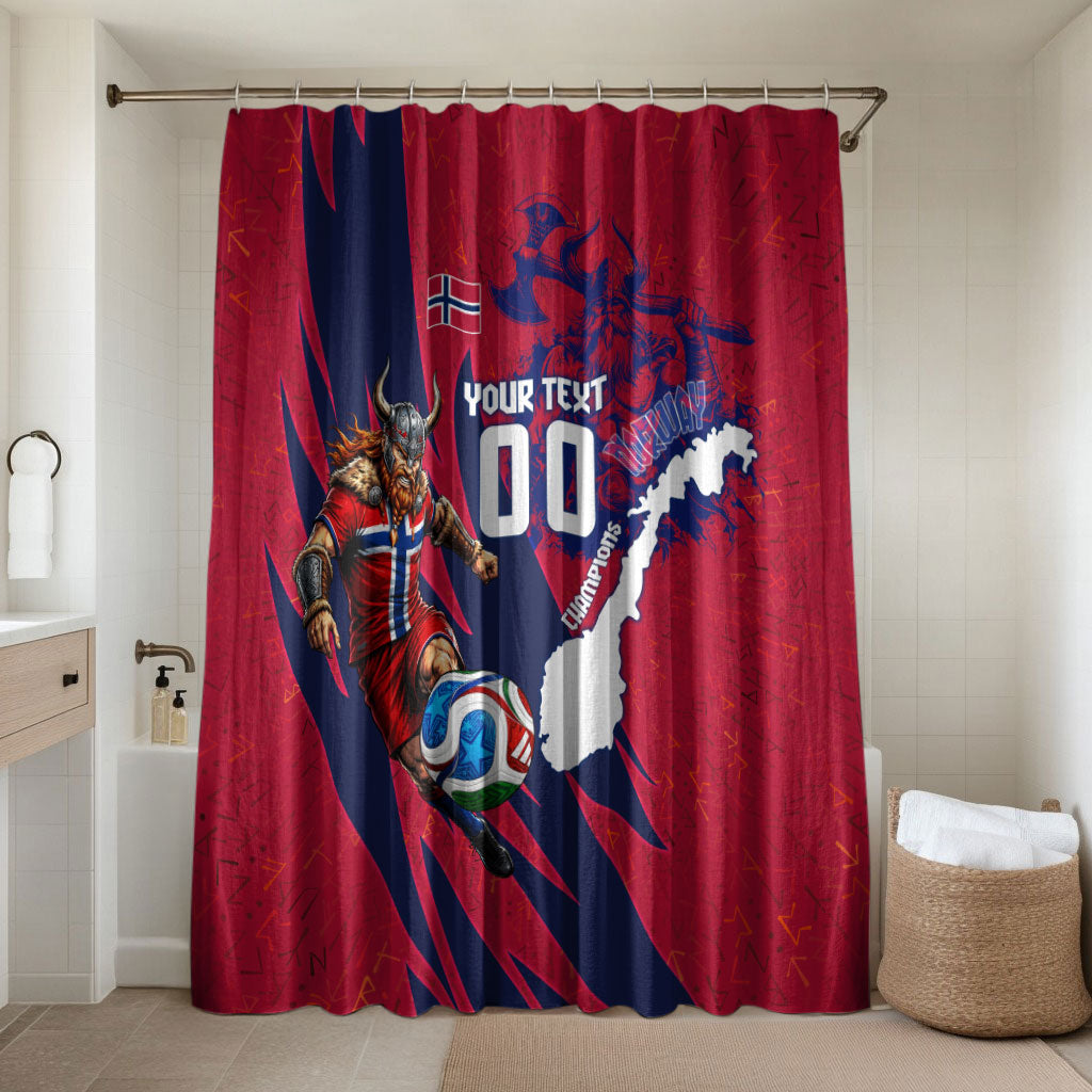 Personalized Norway Soccer Viking Champions Bathroom Set Football Norse Warrior Map Nordic Cross