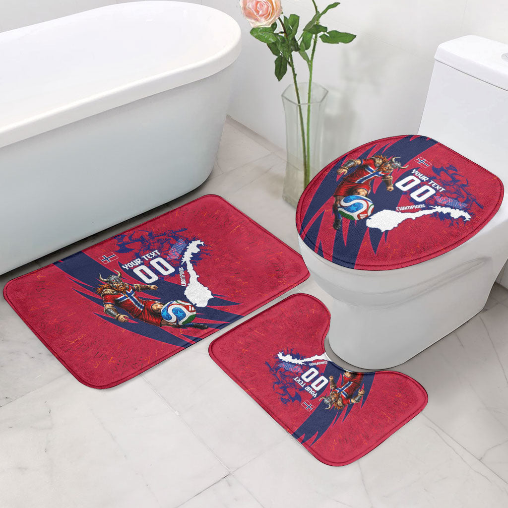 Personalized Norway Soccer Viking Champions Bathroom Set Football Norse Warrior Map Nordic Cross