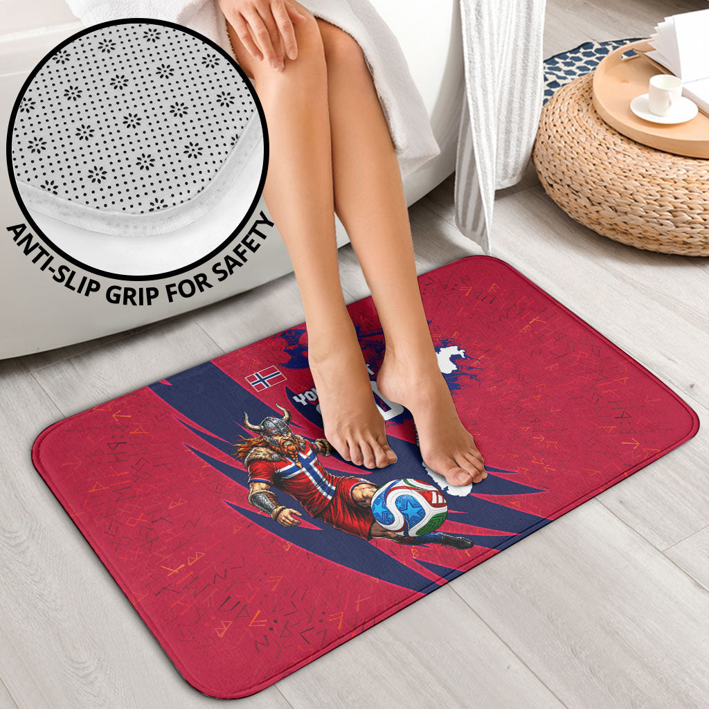 Personalized Norway Soccer Viking Champions Bathroom Set Football Norse Warrior Map Nordic Cross