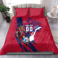 Personalized Norway Soccer Viking Champions Bedding Set Football Norse Warrior Map Nordic Cross
