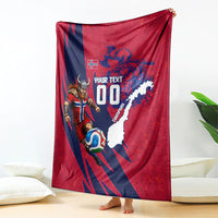 Personalized Norway Soccer Viking Champions Blanket Football Norse Warrior Map Nordic Cross