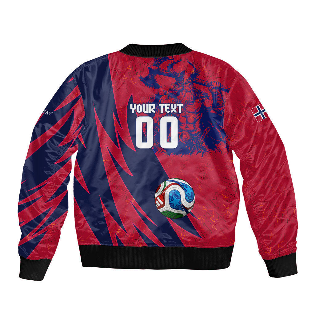 Personalized Norway Soccer Viking Champions Bomber Jacket Football Norse Warrior Map Nordic Cross
