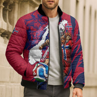Personalized Norway Soccer Viking Champions Bomber Puffer Jacket Football Norse Warrior Map Nordic Cross