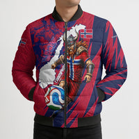 Personalized Norway Soccer Viking Champions Bomber Puffer Jacket Football Norse Warrior Map Nordic Cross