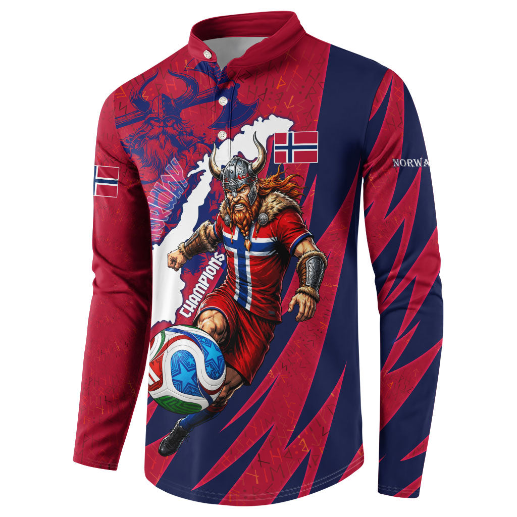 Personalized Norway Soccer Viking Champions Button Sweatshirt Football Norse Warrior Map Nordic Cross
