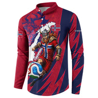 Personalized Norway Soccer Viking Champions Button Sweatshirt Football Norse Warrior Map Nordic Cross