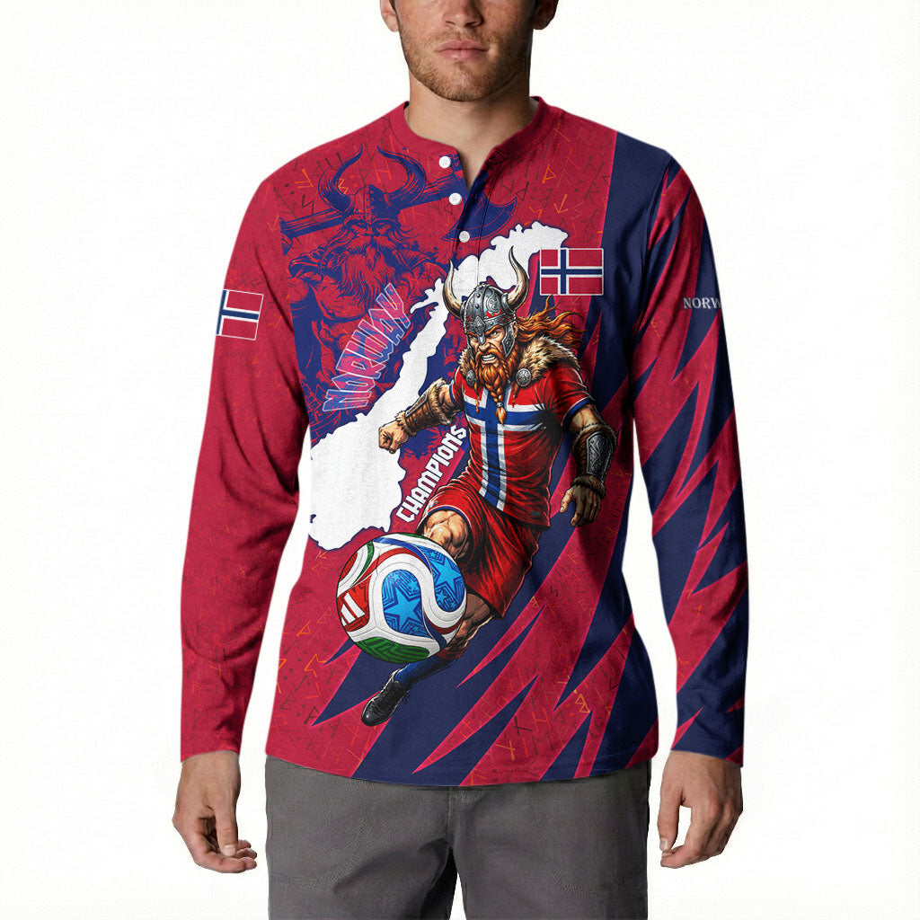 Personalized Norway Soccer Viking Champions Button Sweatshirt Football Norse Warrior Map Nordic Cross