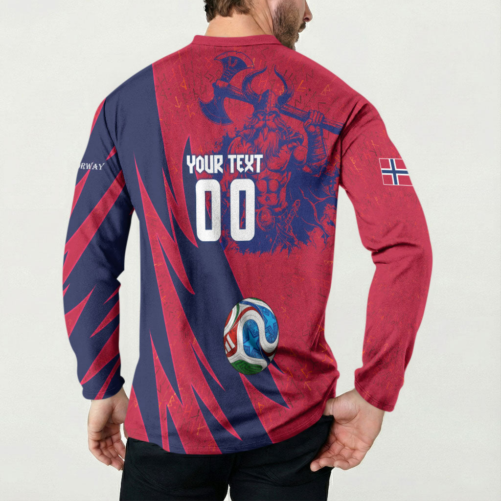 Personalized Norway Soccer Viking Champions Button Sweatshirt Football Norse Warrior Map Nordic Cross