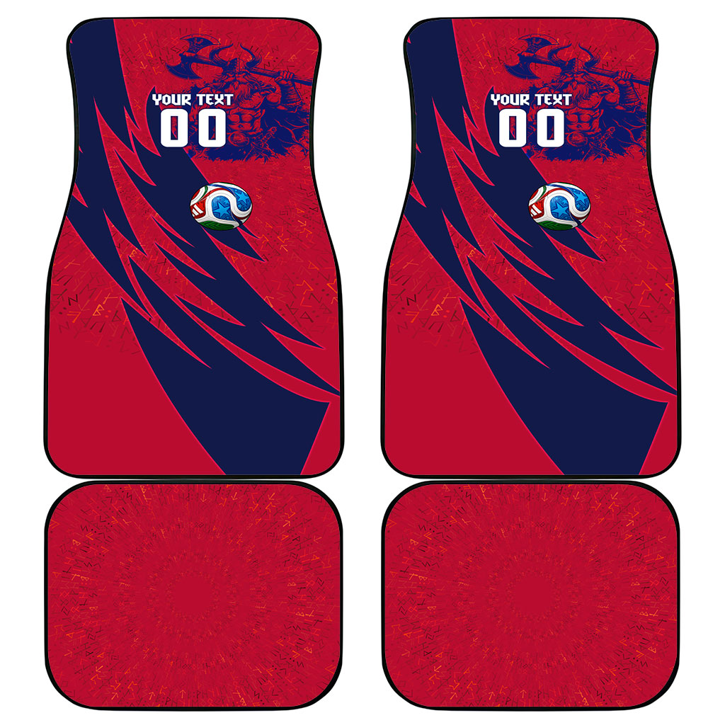 Personalized Norway Soccer Viking Champions Car Mats Football Norse Warrior Map Nordic Cross