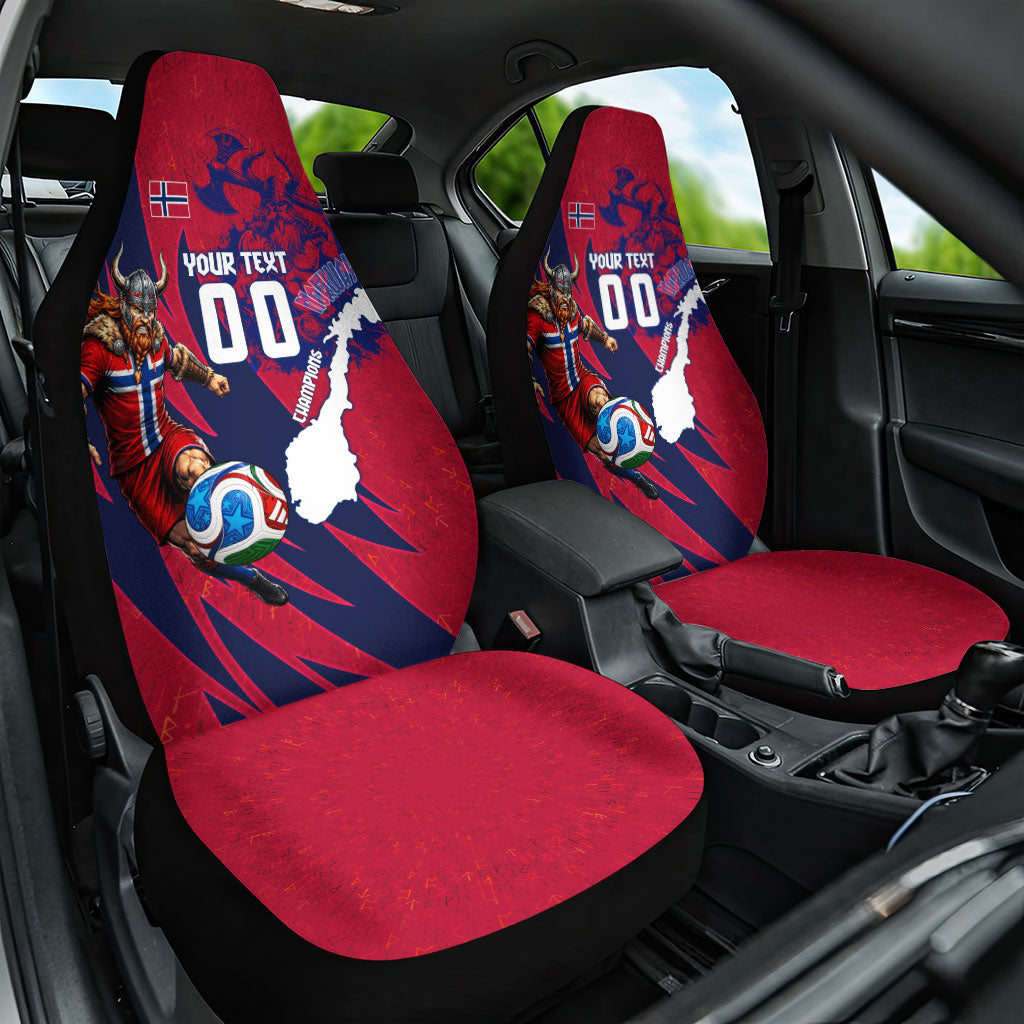 Personalized Norway Soccer Viking Champions Car Seat Cover Football Norse Warrior Map Nordic Cross