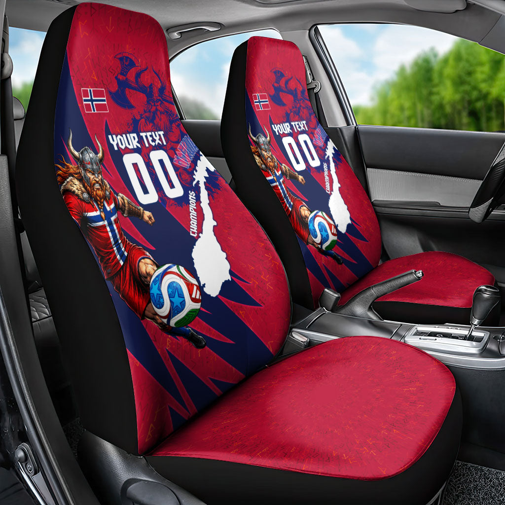 Personalized Norway Soccer Viking Champions Car Seat Cover Football Norse Warrior Map Nordic Cross