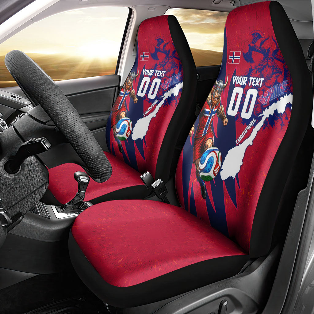 Personalized Norway Soccer Viking Champions Car Seat Cover Football Norse Warrior Map Nordic Cross