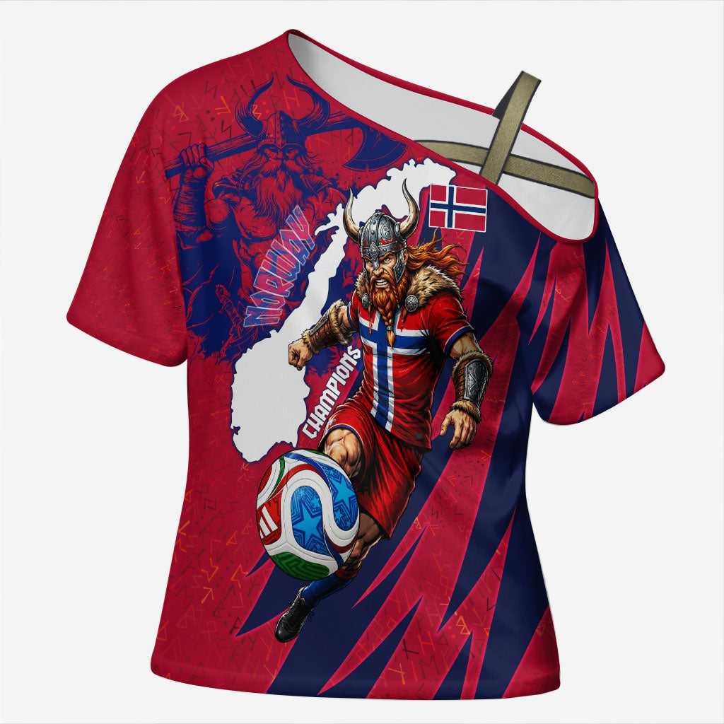 Personalized Norway Soccer Viking Champions Cross Shoulder Shirt Football Norse Warrior Map Nordic Cross