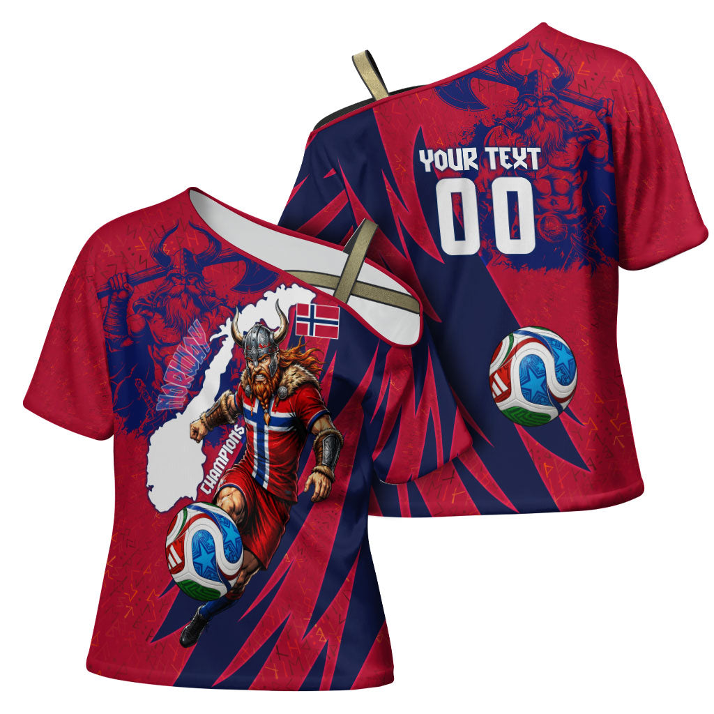 Personalized Norway Soccer Viking Champions Cross Shoulder Shirt Football Norse Warrior Map Nordic Cross