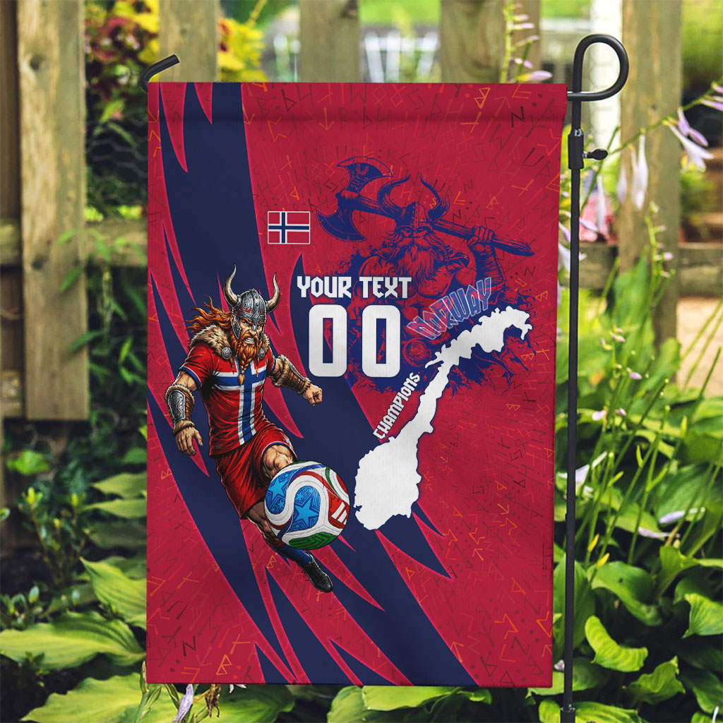 Personalized Norway Soccer Viking Champions Garden Flag Football Norse Warrior Map Nordic Cross