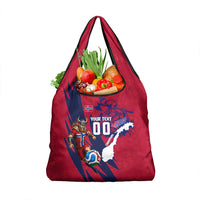 Personalized Norway Soccer Viking Champions Grocery Bag Football Norse Warrior Map Nordic Cross
