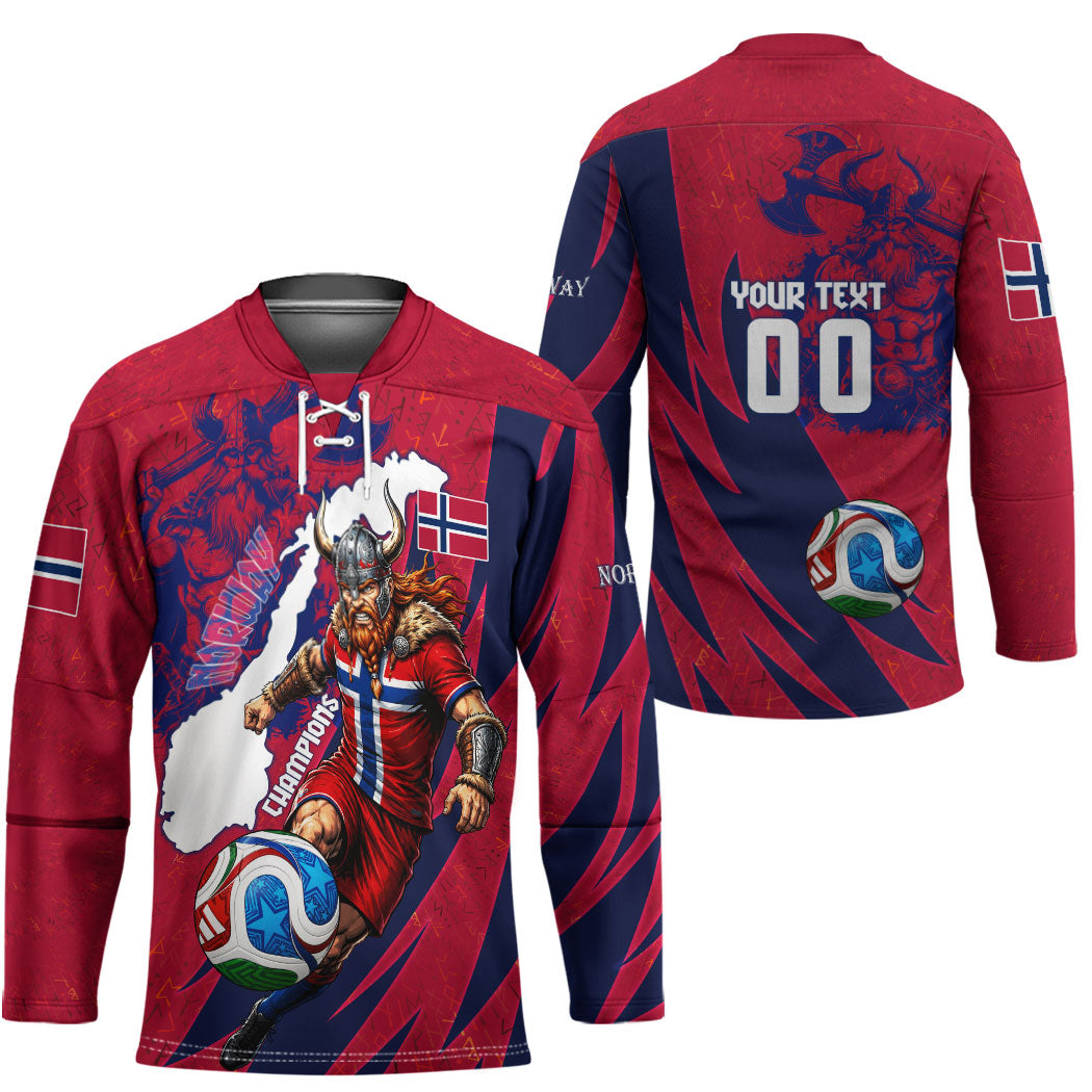 Personalized Norway Soccer Viking Champions Hockey Jersey Football Norse Warrior Map Nordic Cross