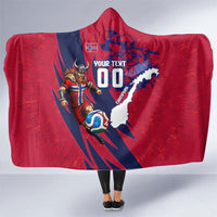 Personalized Norway Soccer Viking Champions Hooded Blanket Football Norse Warrior Map Nordic Cross