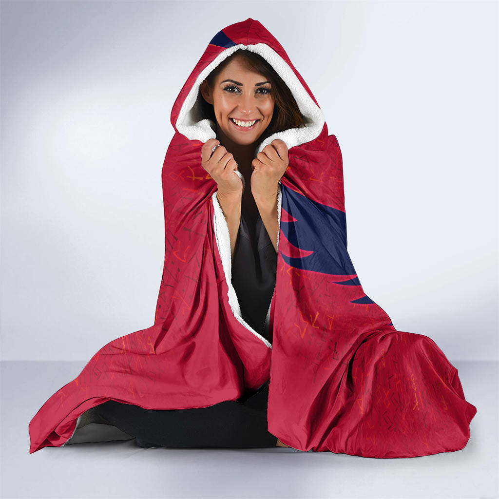 Personalized Norway Soccer Viking Champions Hooded Blanket Football Norse Warrior Map Nordic Cross
