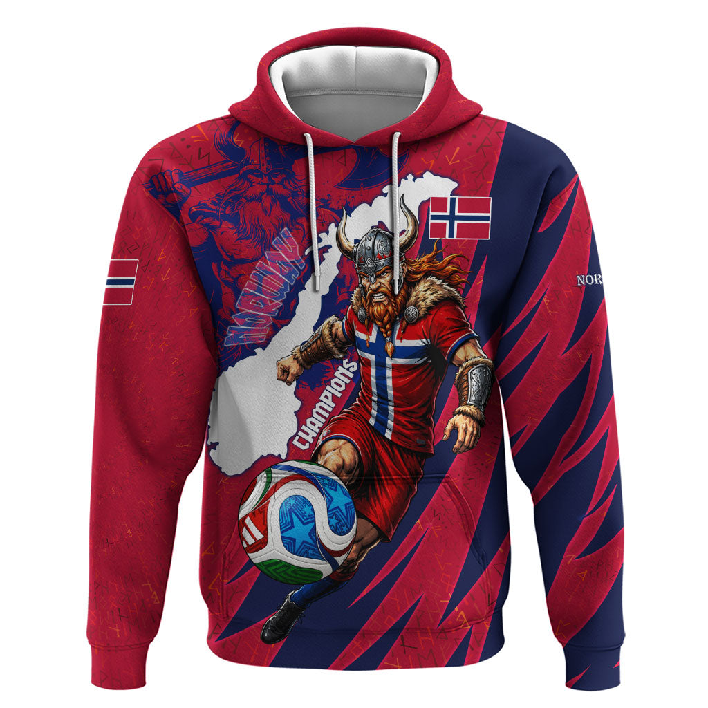 Personalized Norway Soccer Viking Champions Hoodie Football Norse Warrior Map Nordic Cross