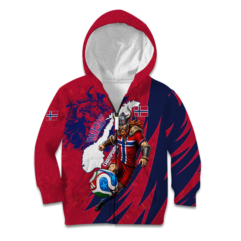 Personalized Norway Soccer Viking Champions Kid Hoodie Football Norse Warrior Map Nordic Cross