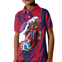 Personalized Norway Soccer Viking Champions Kid Polo Shirt Football Norse Warrior Map Nordic Cross