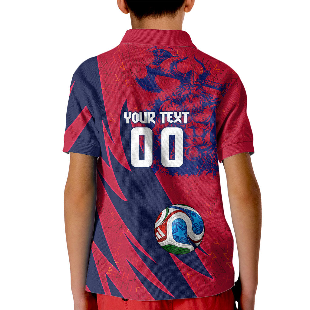 Personalized Norway Soccer Viking Champions Kid Polo Shirt Football Norse Warrior Map Nordic Cross