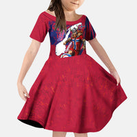 Personalized Norway Soccer Viking Champions Kid Short Sleeve Dress Football Norse Warrior Map Nordic Cross