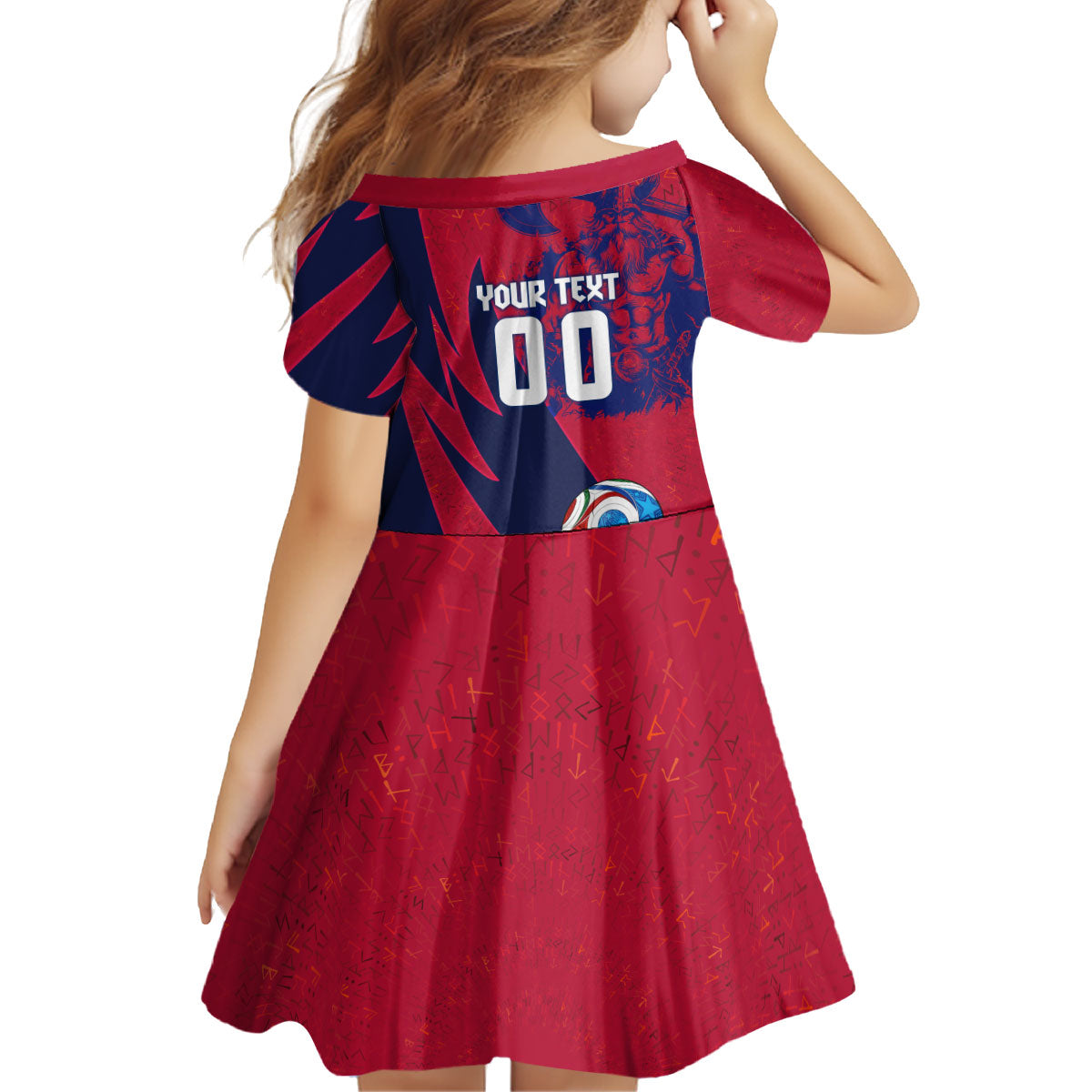 Personalized Norway Soccer Viking Champions Kid Short Sleeve Dress Football Norse Warrior Map Nordic Cross