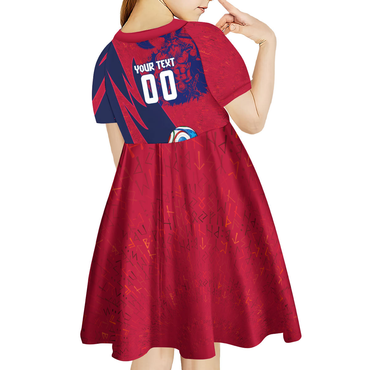 Personalized Norway Soccer Viking Champions Kid Short Sleeve Dress Football Norse Warrior Map Nordic Cross