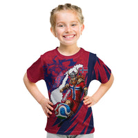 Personalized Norway Soccer Viking Champions Kid T Shirt Football Norse Warrior Map Nordic Cross