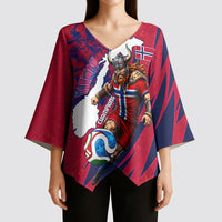 Personalized Norway Soccer Viking Champions Kimono Sleeve Blouse Football Norse Warrior Map Nordic Cross