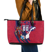 Personalized Norway Soccer Viking Champions Leather Tote Bag Football Norse Warrior Map Nordic Cross