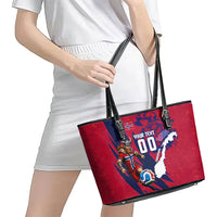Personalized Norway Soccer Viking Champions Leather Tote Bag Football Norse Warrior Map Nordic Cross