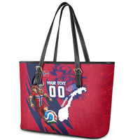 Personalized Norway Soccer Viking Champions Leather Tote Bag Football Norse Warrior Map Nordic Cross