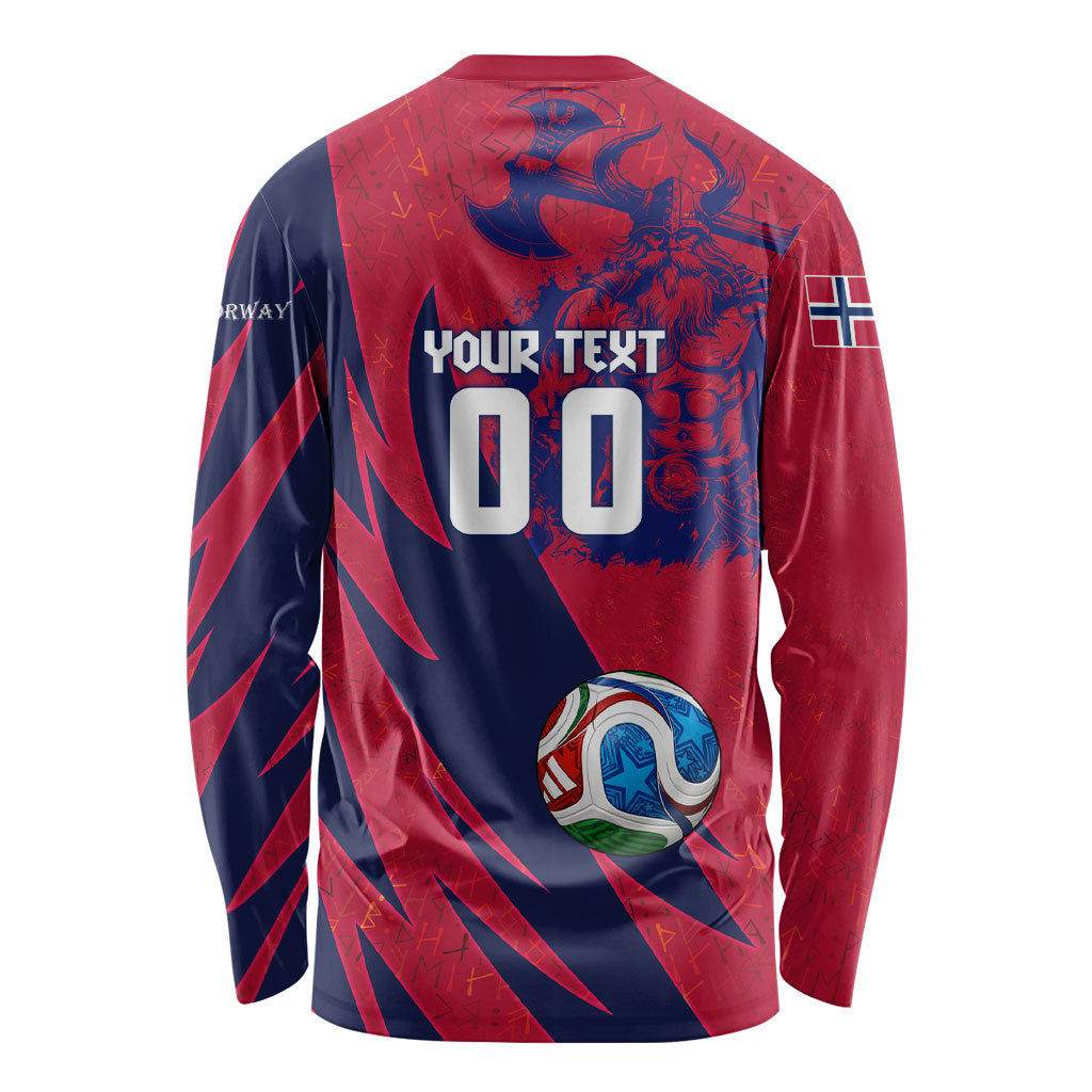 Personalized Norway Soccer Viking Champions Long Sleeve Shirt Football Norse Warrior Map Nordic Cross