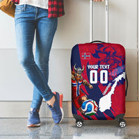 Personalized Norway Soccer Viking Champions Luggage Cover Football Norse Warrior Map Nordic Cross
